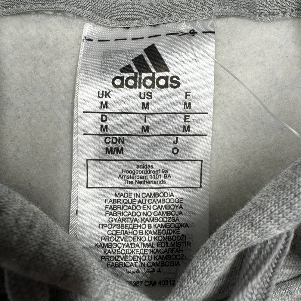 NWT Adidas Fleece Hoodie Hooded Sweater Gray Men's Size Medium